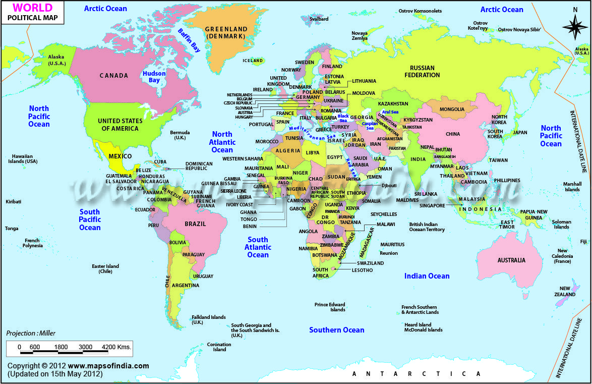 printable world map with countries