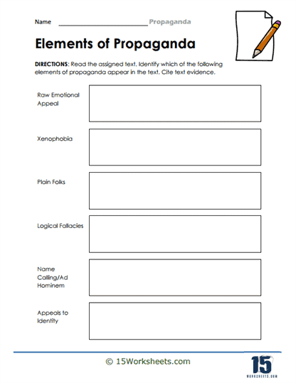 propaganda techniques worksheet