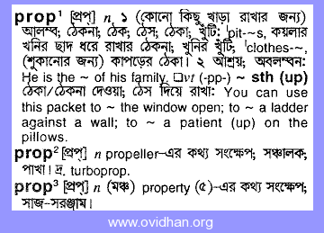 props meaning in bengali