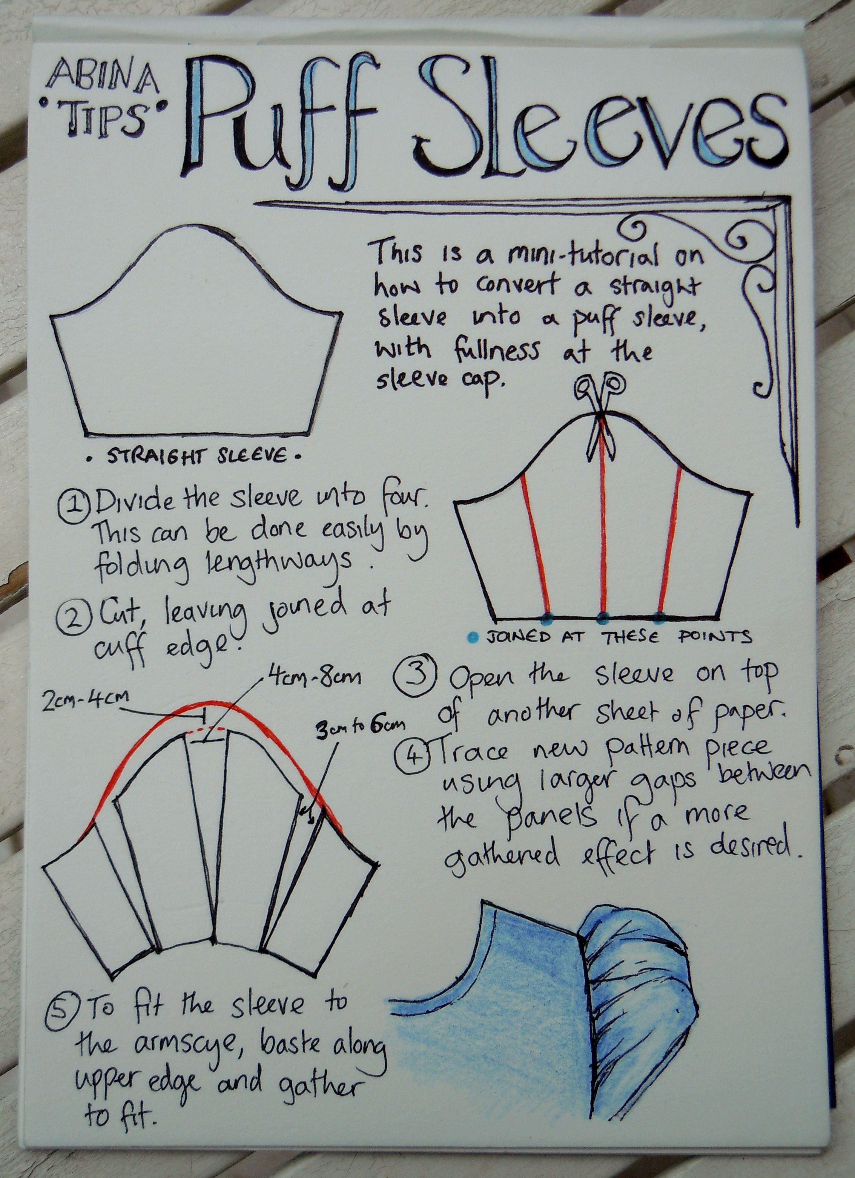 puff sleeves cutting and stitching