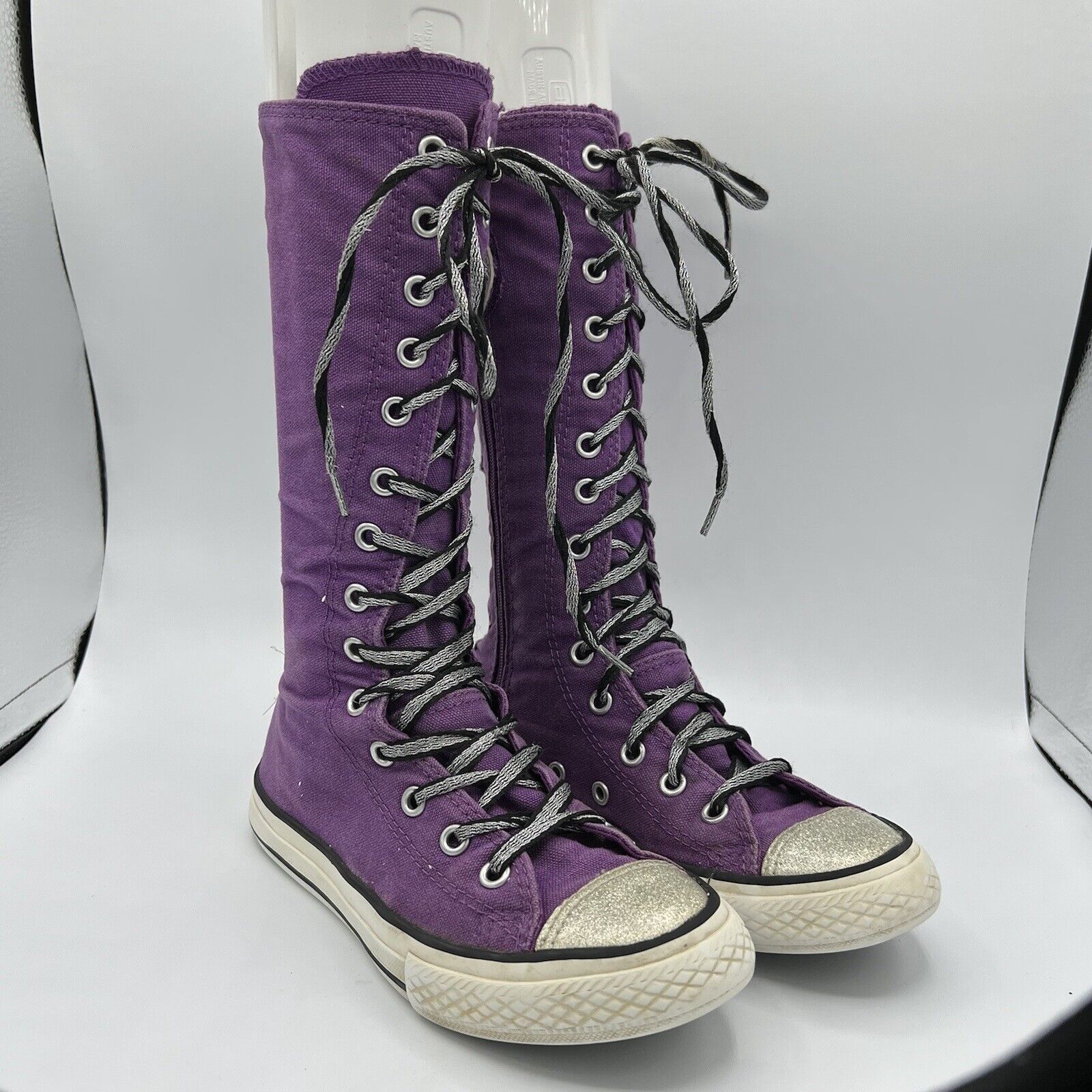 purple high top converse