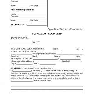 quit claim deed form florida printable