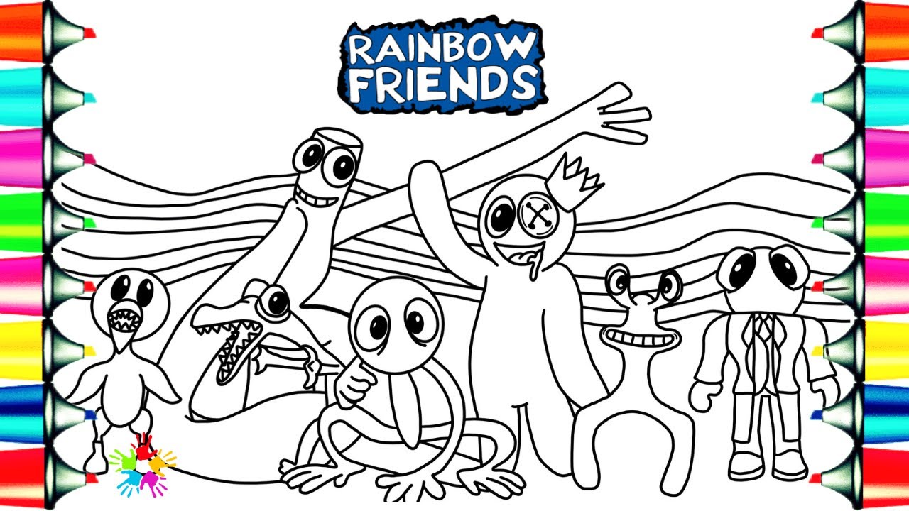 rainbow friends coloring in