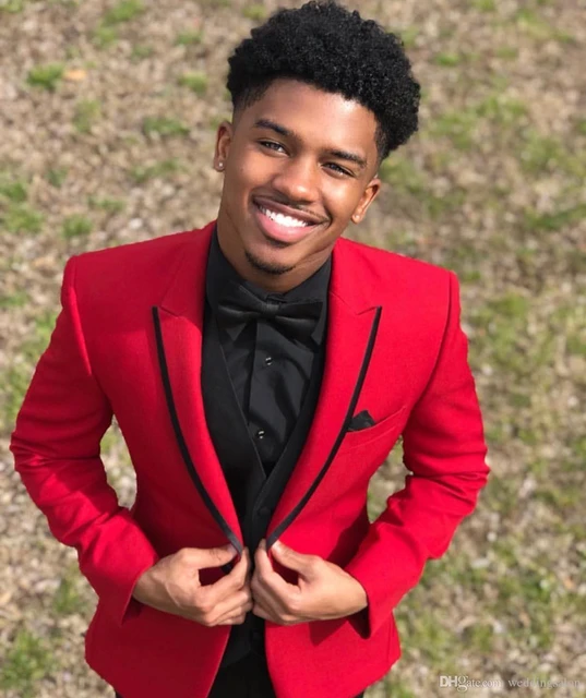 red prom suit