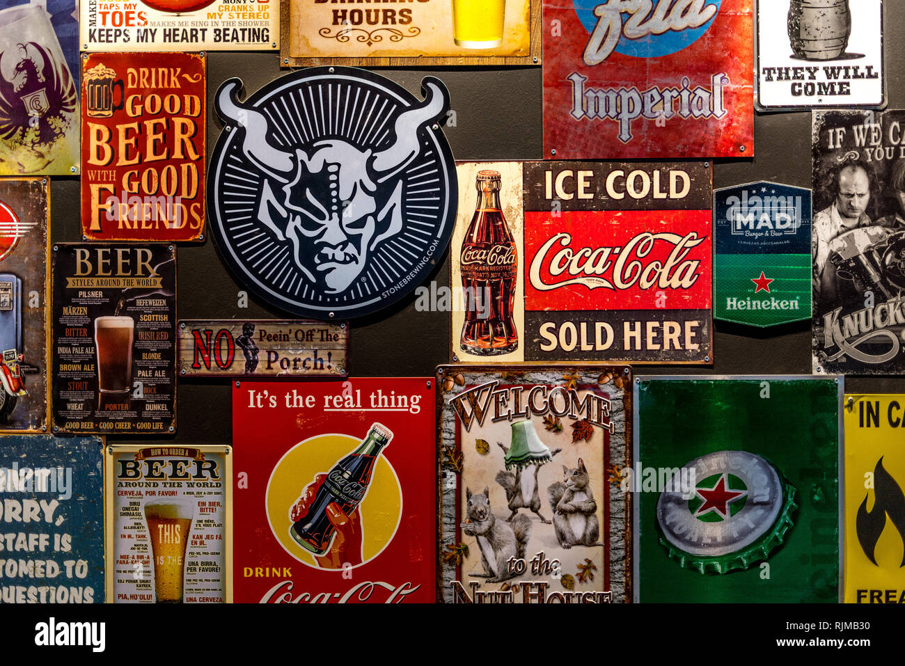 retro metal signs