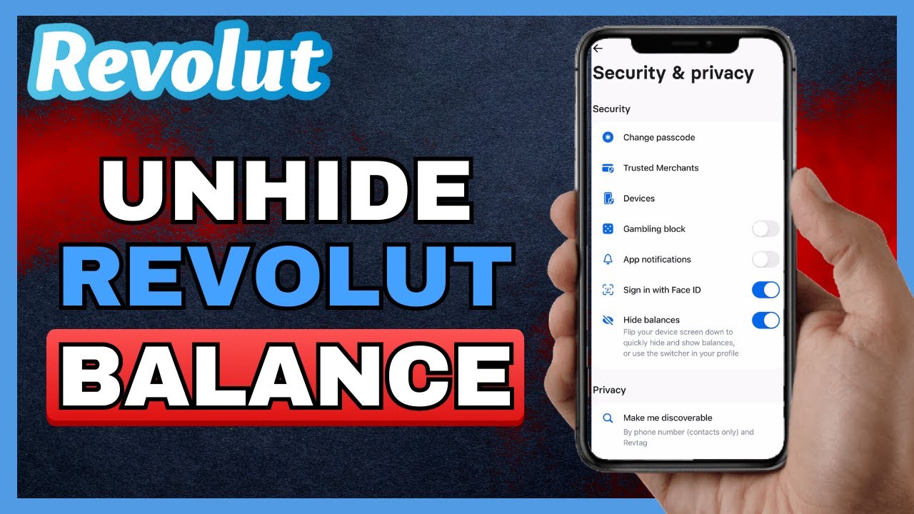 revolut unhide balance