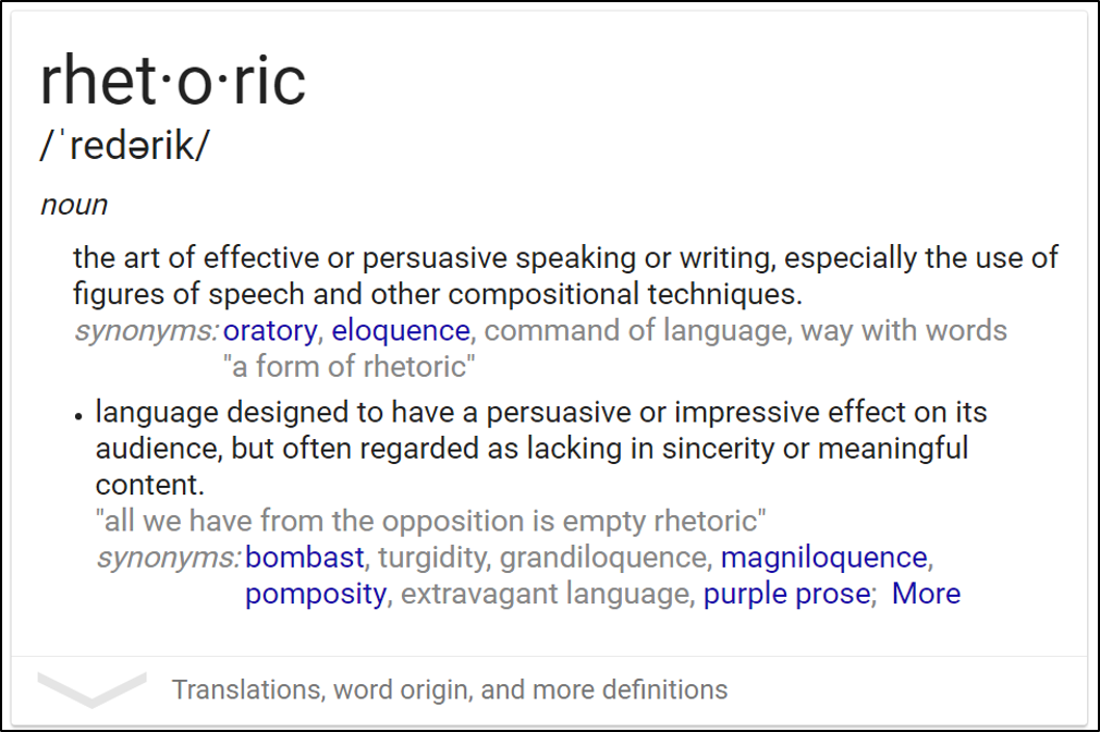 rhetoric synonym