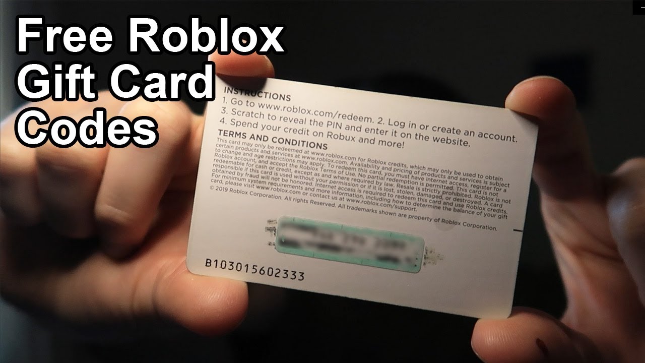 roblox gift card free codes