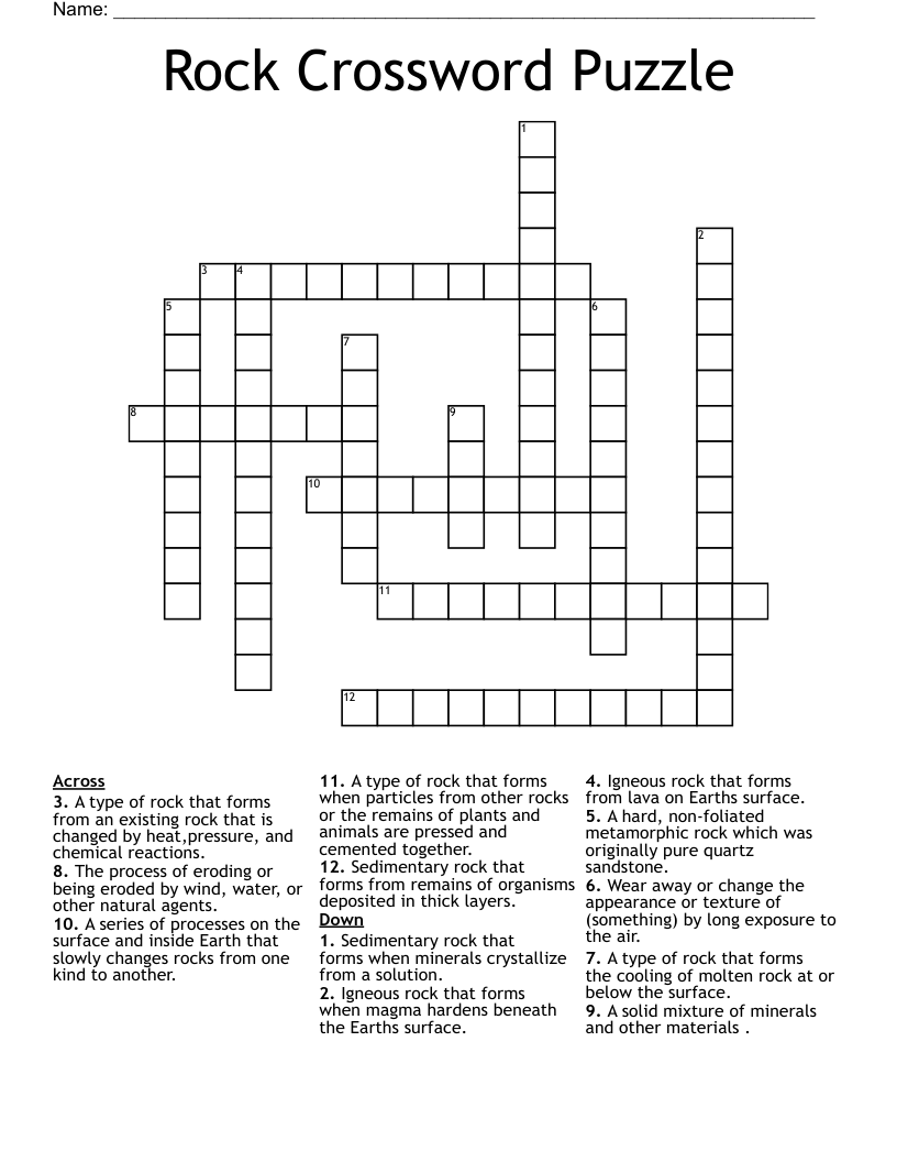 rock crossword