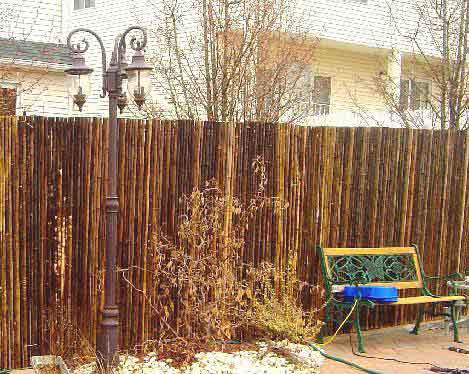 rolled bamboo fencing