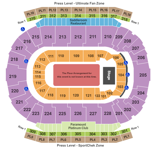 saddledome seating map