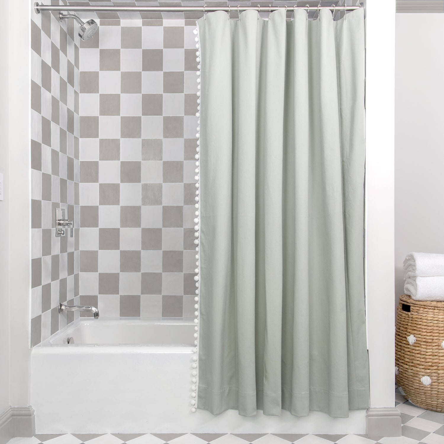 sage shower curtain