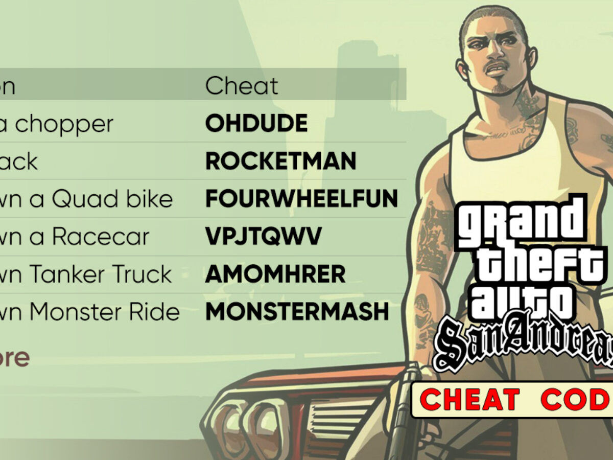 san andreas new cheats