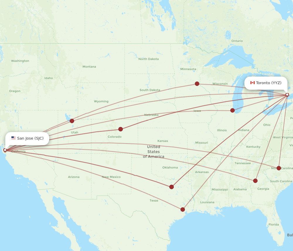 san jose toronto flights