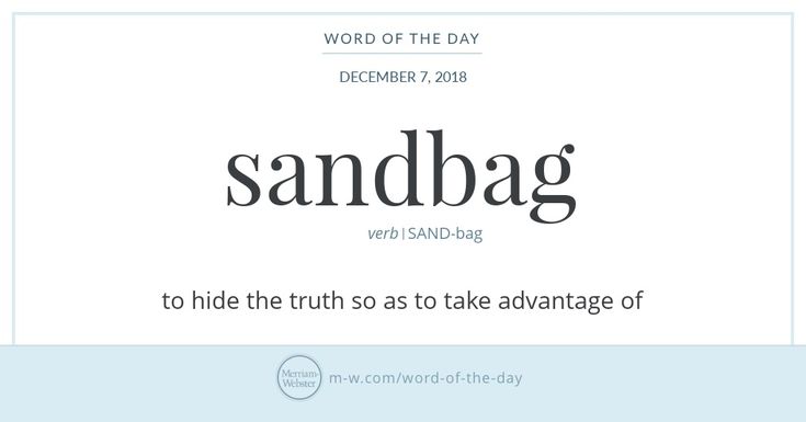 sandbag meaning slang