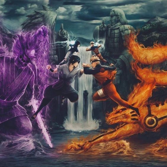 sasuke vs naruto art