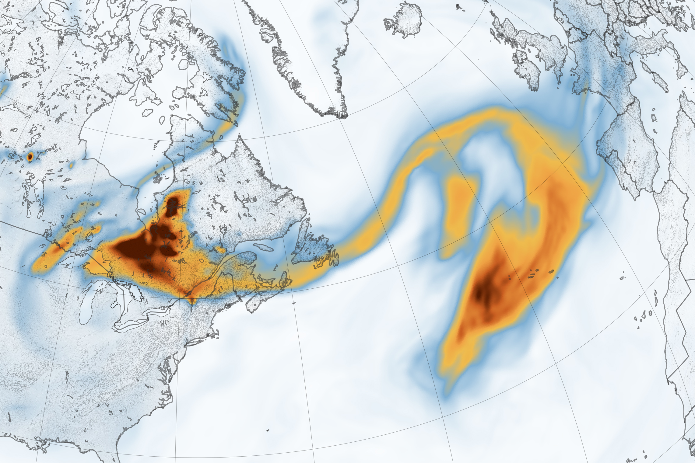 satellite images of wildfires in canada