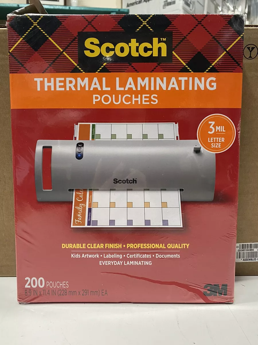 scotch laminating pouches 200 pack