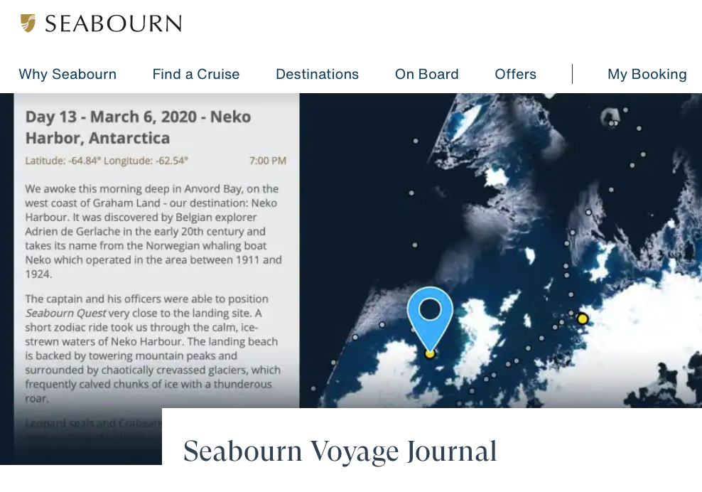 seabourn voyage tracker