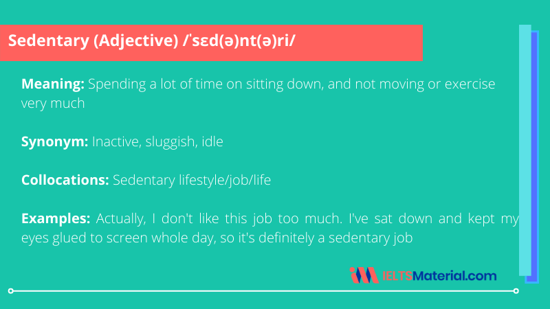 sedentary lifestyle synonyms