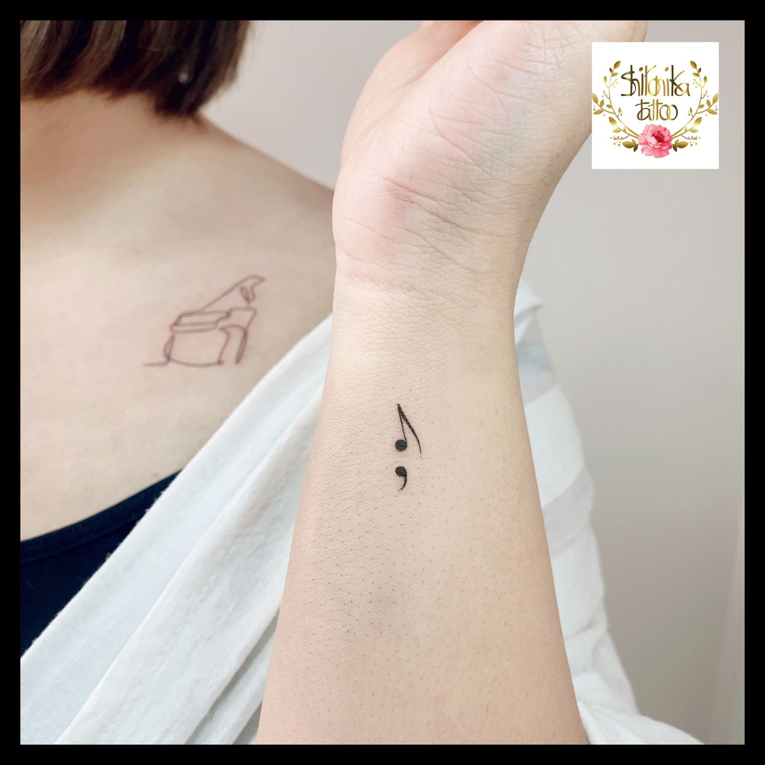 semicolon music tattoo