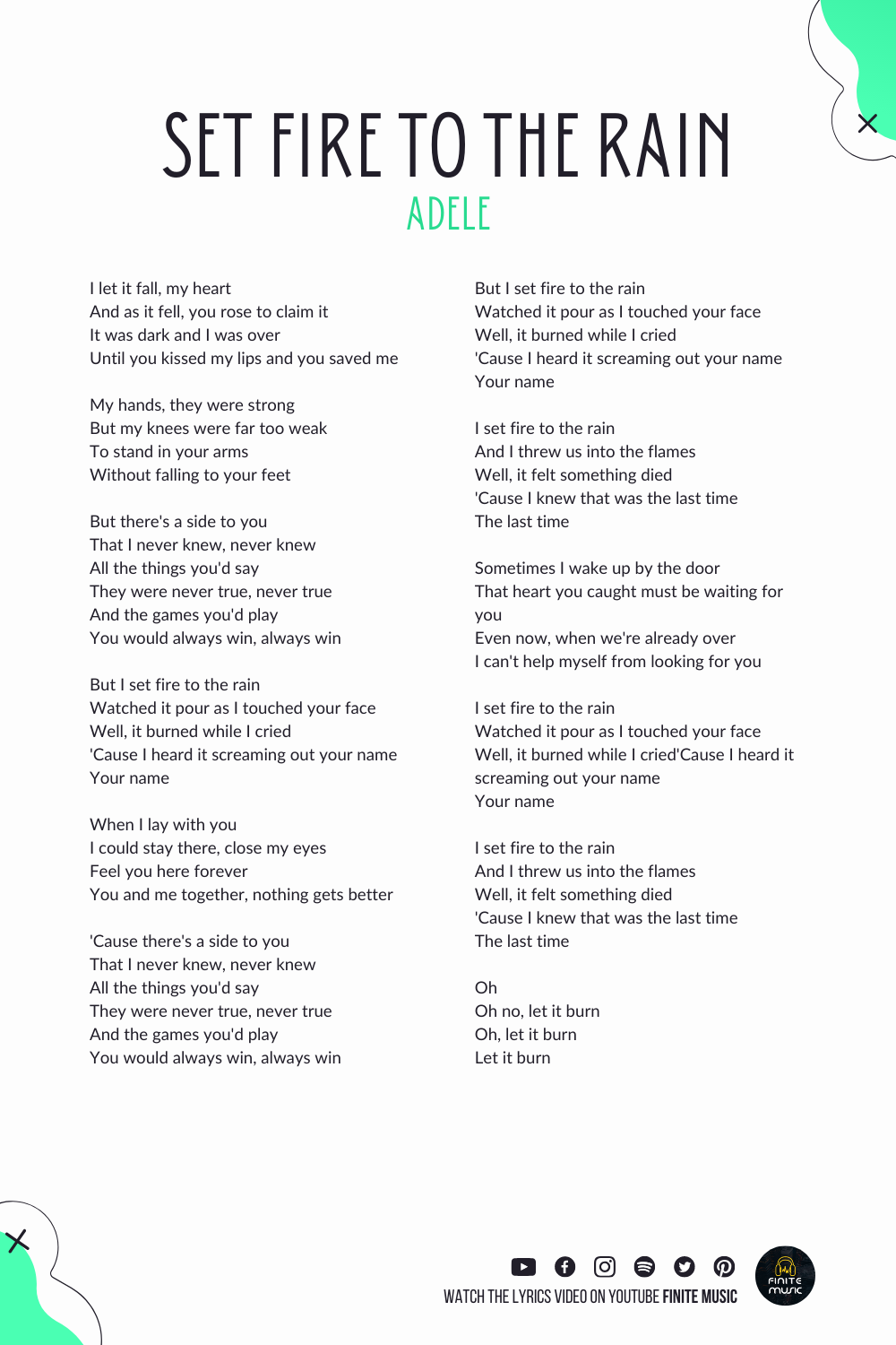 set fire to the rain lyrics