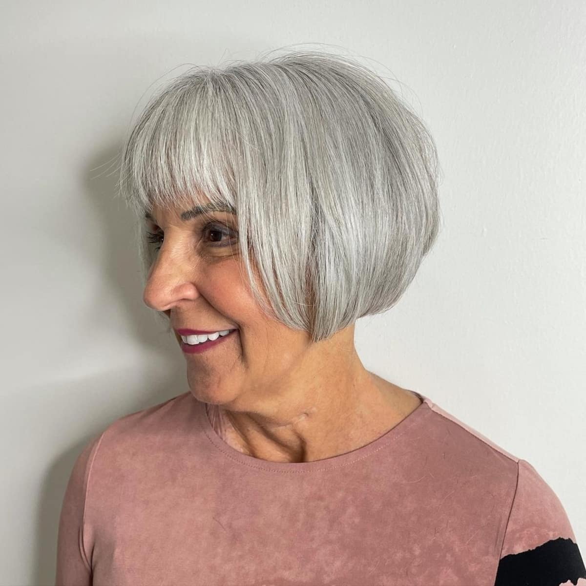 short layered bob for older ladies