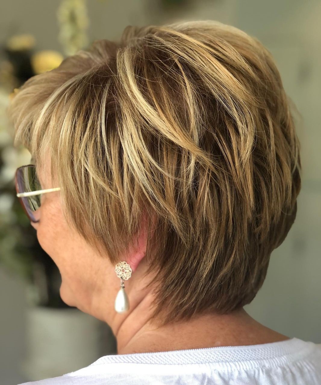 short layered bob for over 60