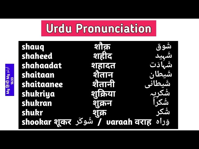 shukran meaning in urdu