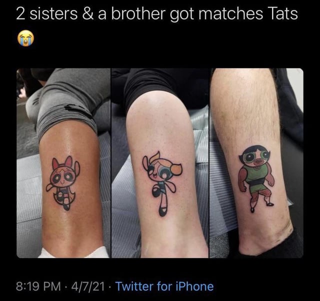 sibling powerpuff tattoo