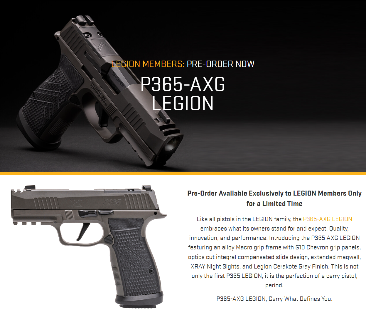 sig 365 axg legion for sale