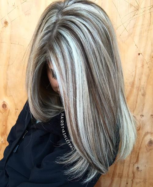 silver blonde highlights