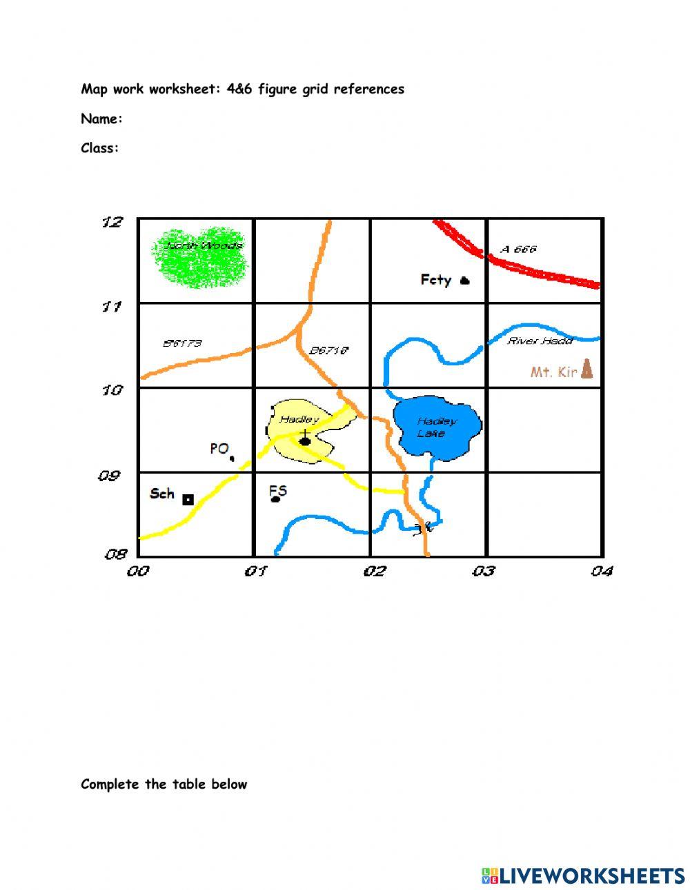 six figure grid reference worksheet