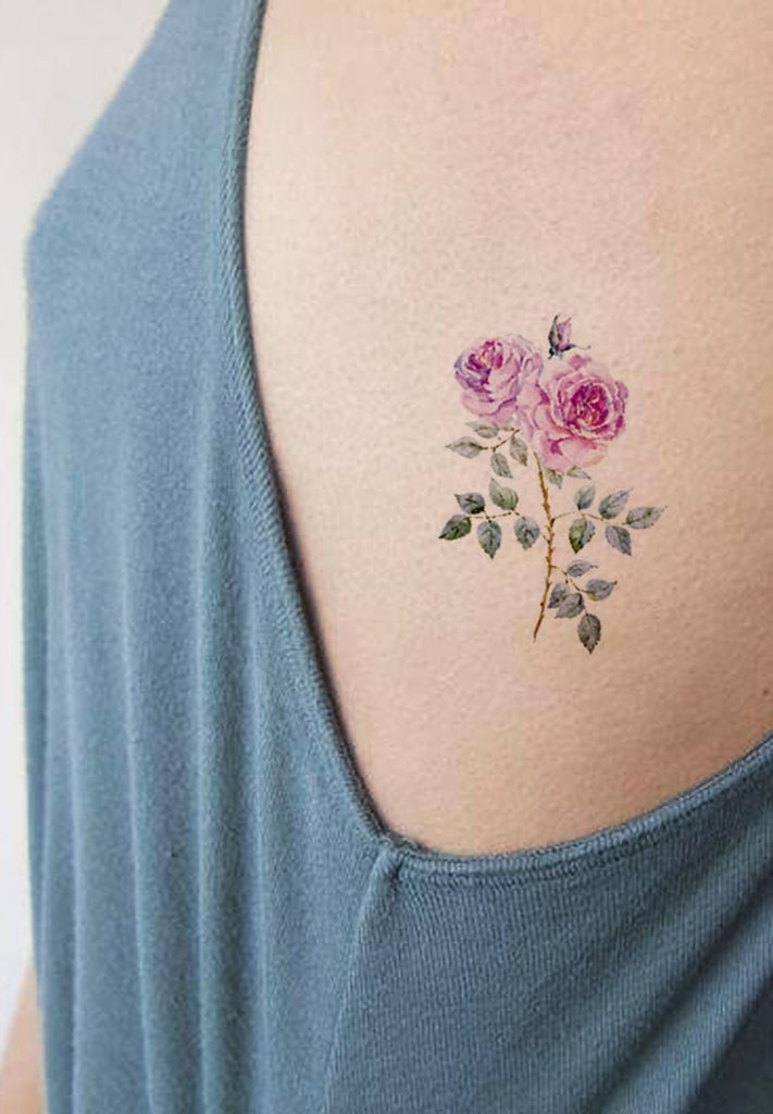 small watercolor flower tattoo