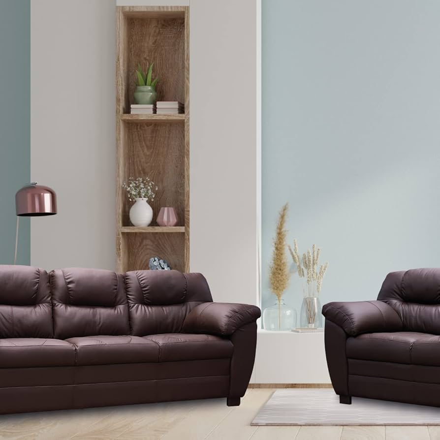 sofa de piel marron chocolate