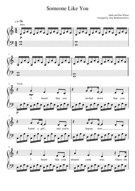 someone like u piano sheet music