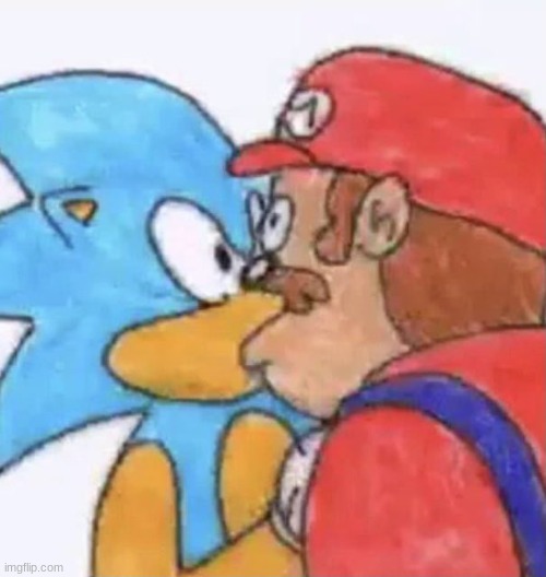 sonic and mario kissing