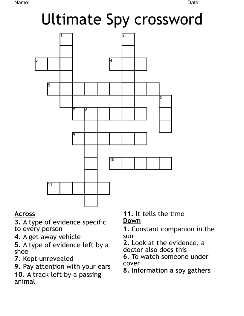 spy crossword clue