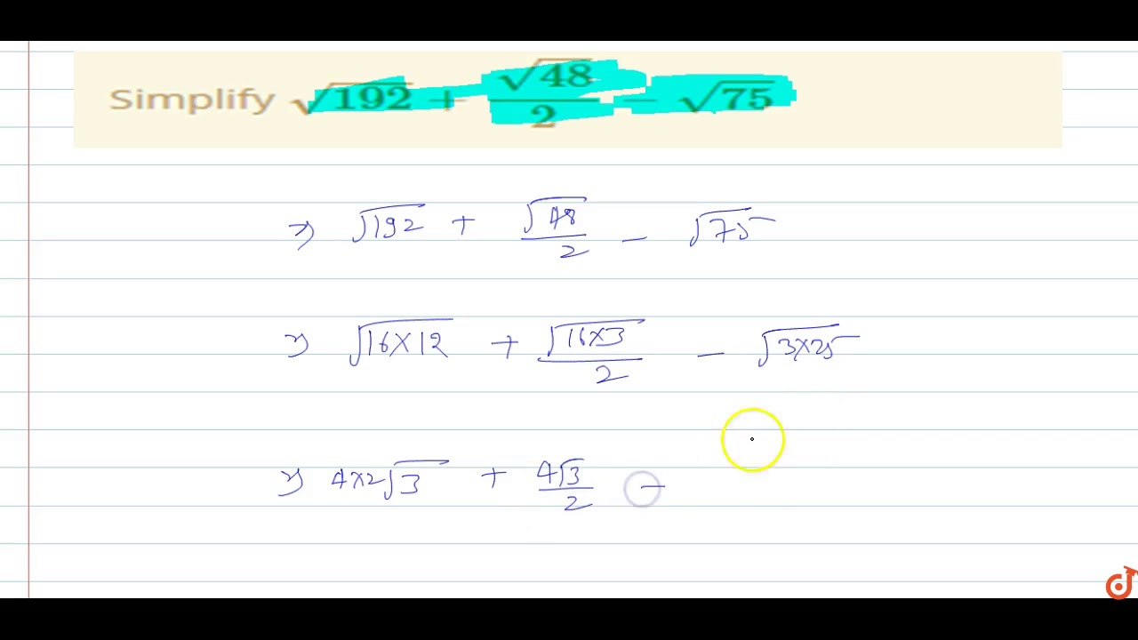 sqrt 192 simplified