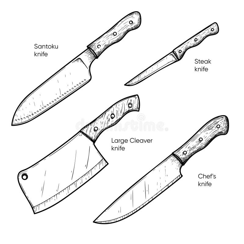 steak knife drawing