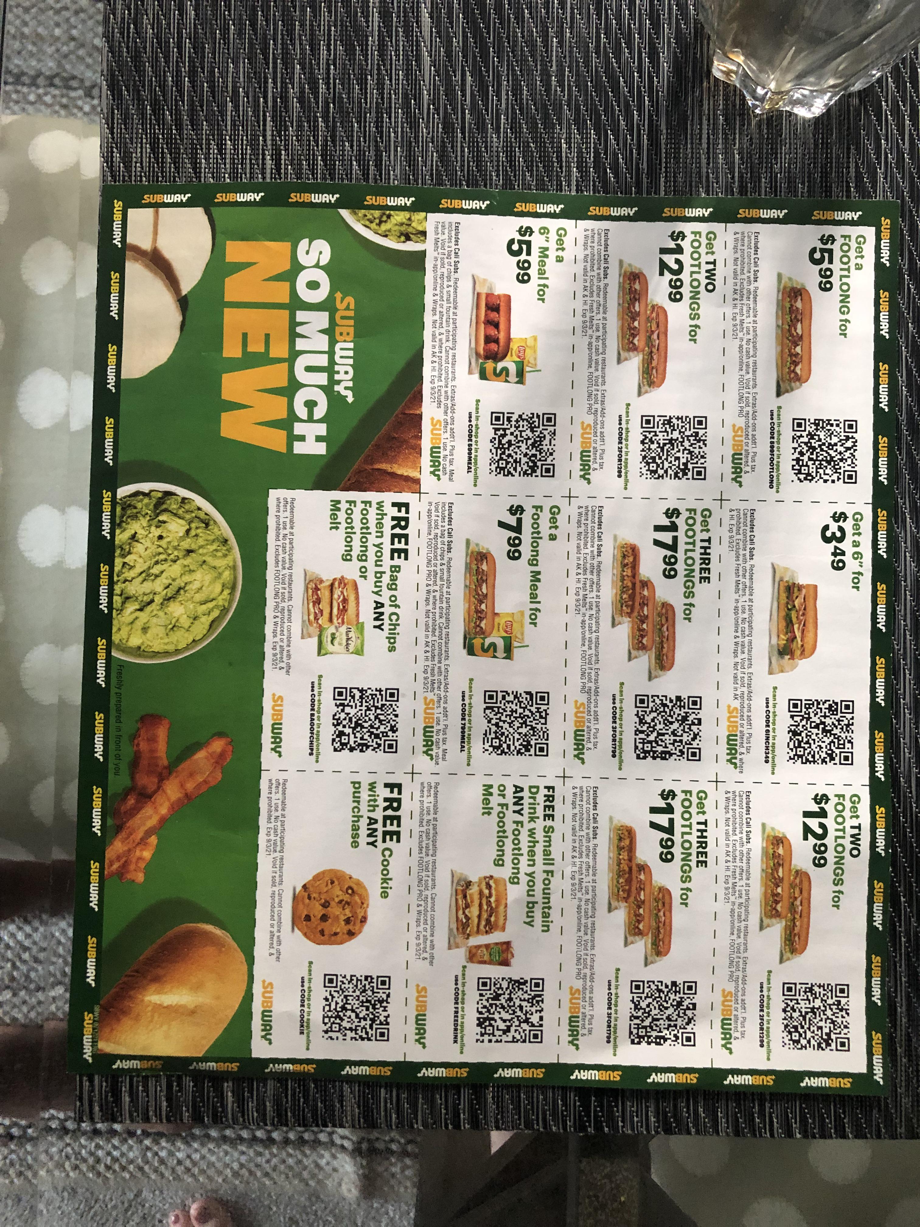 subway coupon codes