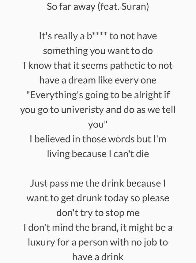 suga so far away english lyrics