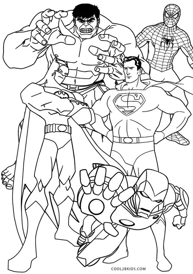 super hero colouring pages