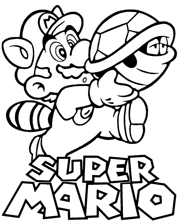 super mario colouring pages