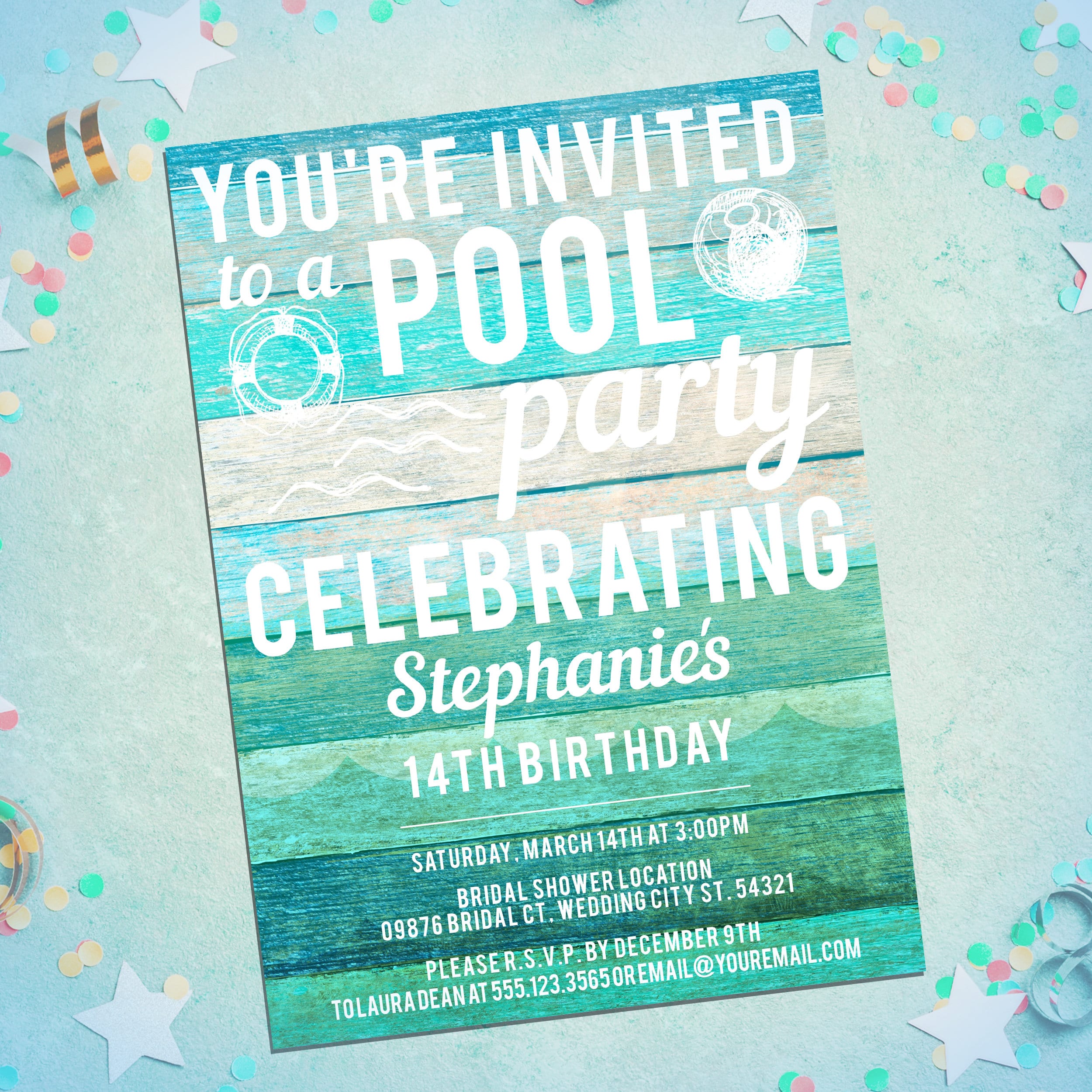 swimming pool party invitations