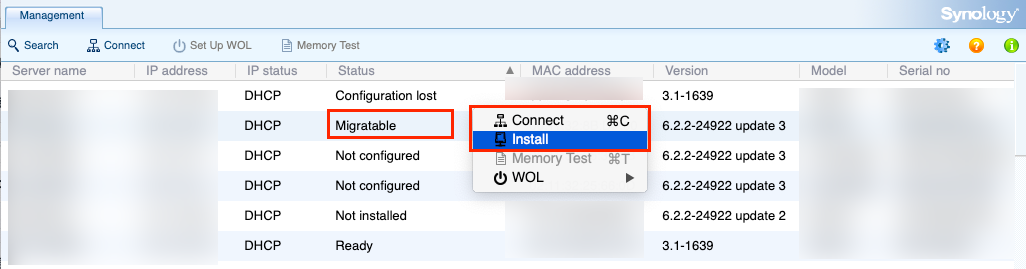 synology assistant connection failed