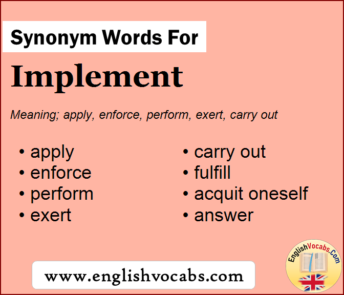 synonym to implement