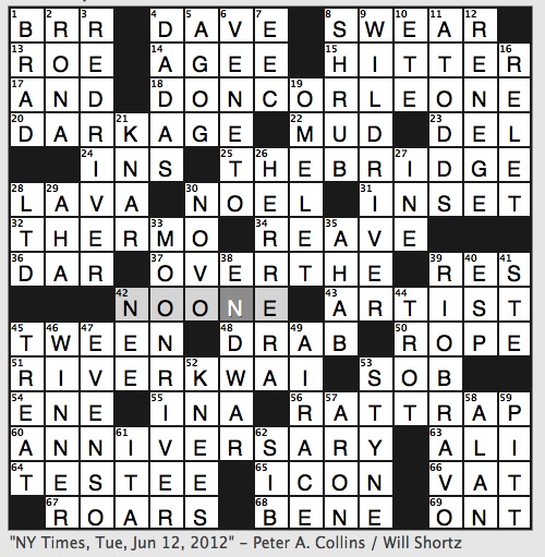 takes offense at crossword