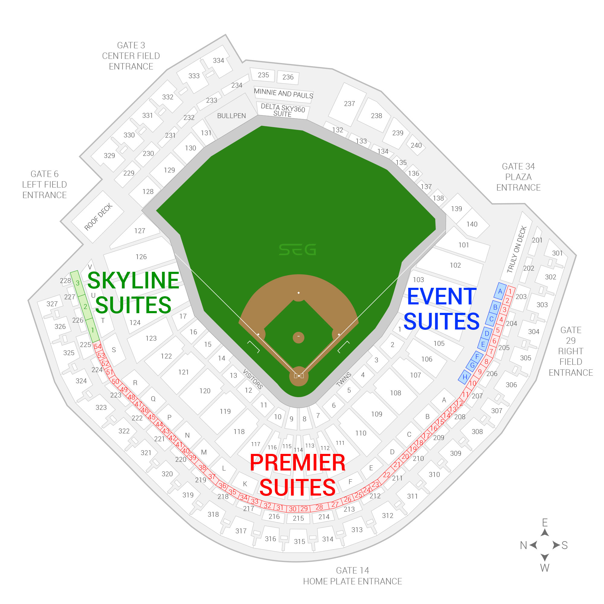 target field seating chart