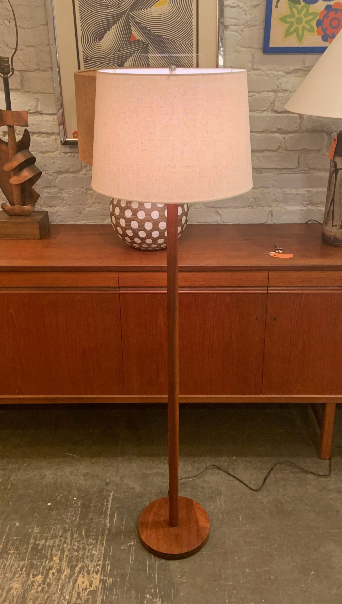 teak floor lamp